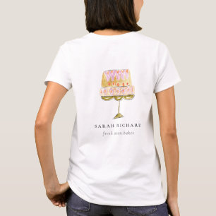 Minimal Pastel Colourful Watercolor Cake Bakery T-Shirt