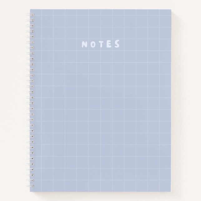 Minimal Pastel Grid “NOTES” Cover – Cute Aesthetic Notebook (Front)