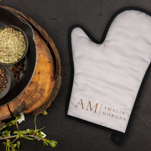Minimal Pastel Initial & Personalized Oven Mitt & Pot Holder Set