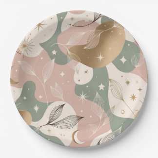 Minimal Pastel Mystic Design Paper Plate
