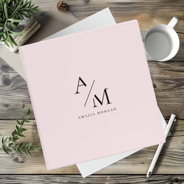 Minimal Pastel Pink Initial & Personalized  Binder (Creator Uploaded)