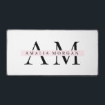 Minimal Pastel Pink Initial & Personalized  Desk Mat<br><div class="desc">"Enhance your workspace with our Monogram Pink Initial Personalized Desk Mat. This elegant desk accessory features a chic pink background and a customizable initial, adding a touch of sophistication to any desk. Made from high-quality materials, this desk mat provides a smooth, comfortable surface for writing, typing, and other activities, while...</div>