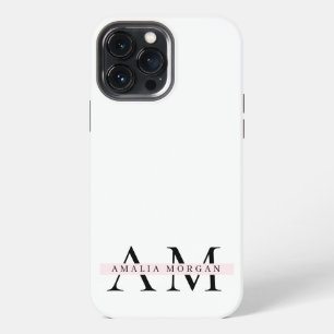 Minimal Pastel Pink Initial & Personalized  iPhone 13 Pro Max Case