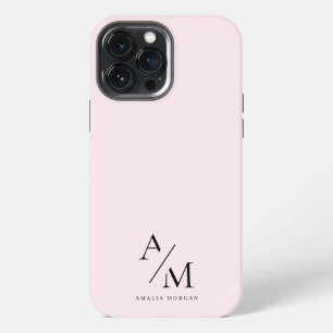 Minimal Pastel Pink Initial & Personalized  iPhone 13 Pro Max Case