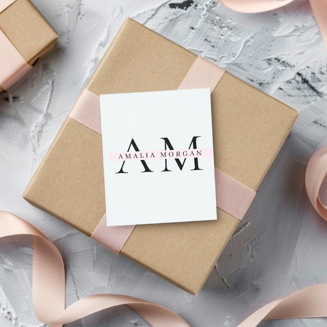 Minimal Pastel Pink Initial & Personalized Sticker (Creator Uploaded)