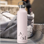 Minimal Pastel Pink Initial & Personalized  Water Bottle<br><div class="desc">Stay hydrated in style with this Minimal Pastel Pink Initial & Personalized Water Bottle. Featuring a sleek and minimalist design, this water bottle is perfect for those who appreciate elegance and functionality. The soft pastel pink background adds a touch of sophistication, while the personalized initial or name makes it uniquely...</div>