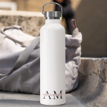 Minimal Pastel Pink Initial & Personalized  Water Bottle<br><div class="desc">"Stay hydrated in style with our Monogram Pink Initial Personalized Water Bottle. This sleek and practical water bottle features a chic pink design with a customizable initial, perfect for adding a personal touch to your hydration routine. Made from high-quality, BPA-free materials, it ensures safe and durable use, keeping your beverages...</div>