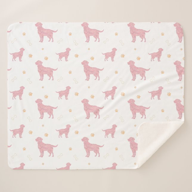 Minimal Pastel pink Labrador Retriever Blanket (Front (Horizontal))