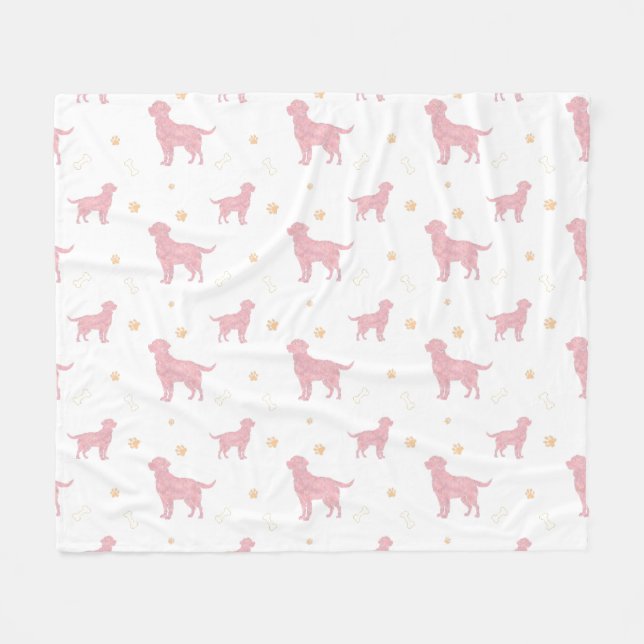 Minimal Pastel pink Labrador Retriever Blanket  (Front (Horizontal))
