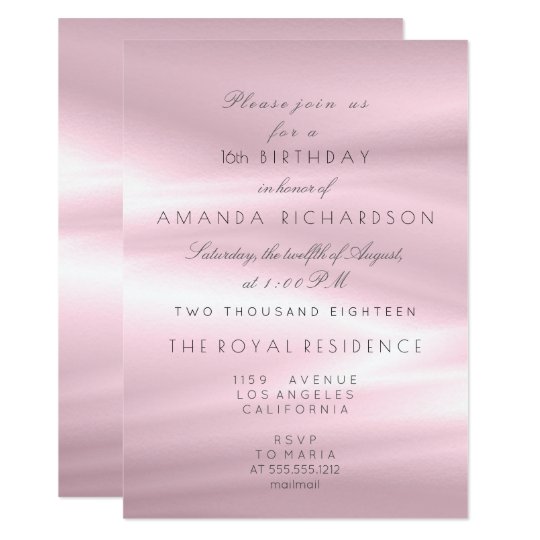 Minimal Pastel Pink Lilac Pearl Birthday Glitter Card