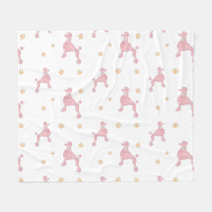 Minimal Pastel Pink Poodle Silhouette Blanket