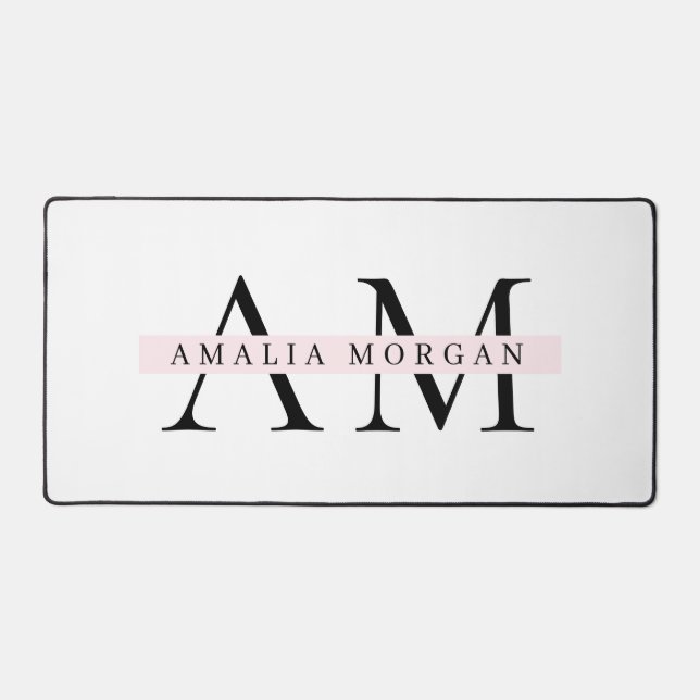 Minimal Pastel rose initial et personnalisé (Recto)
