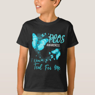 Minimal Pcos awareness i wear teal for me T-Shirt