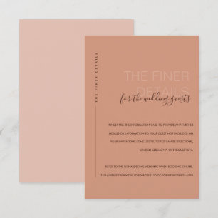 MINIMAL PEACH RUST ORANGE WEDDING DETAIL ENCLOSURE CARD