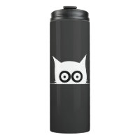Minimal Peeking Cat Small Chest Black and White 