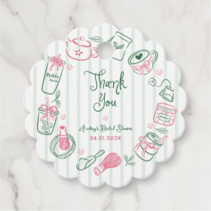 Minimal Perfect Matcha Bridal Shower Thank You Favour Tags