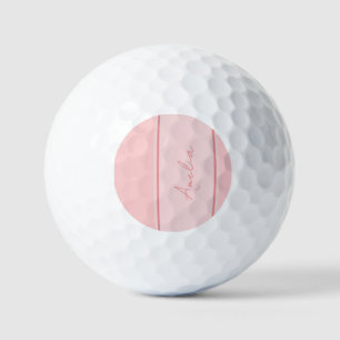 Minimal Personalized Blush Pink Golf Balls