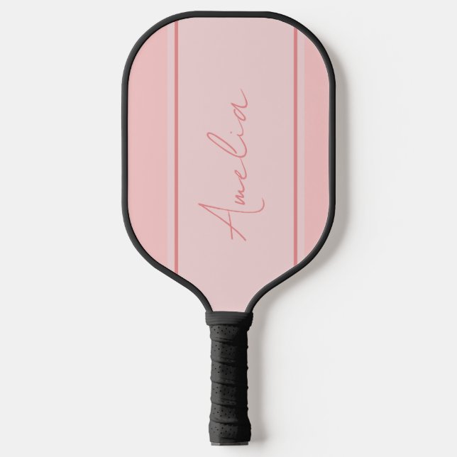 Minimal Personalized Blush Pink Pickleball Paddle (Front)