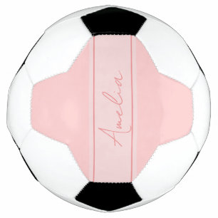 Minimal Personalized Blush Pink Soccer Ball