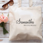 Minimal Personalized Bridesmaid, Customized Bride  Tote Bag<br><div class="desc">Personalized Bridesmaid Canvas Tote Bag,  Customized Bride bag,  Wedding Welcome Bags,  Tote Bag for Bridesmaid Anniversary Wedding Day, Honeymoon</div>