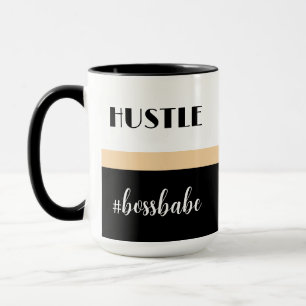 Minimal Personalized Hustle Boss Babe Mug