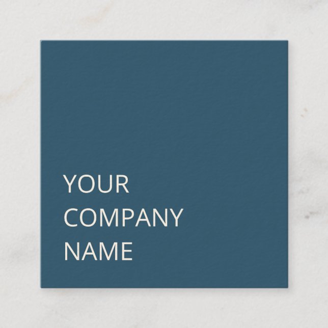 Minimal Personalized Modern Blue Custom QR Code Square Business Card (Front)