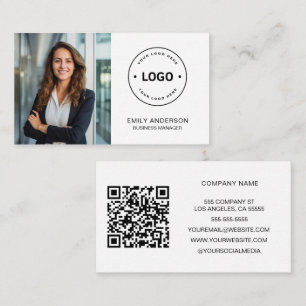 Minimal Personalized Photo Logo Business Card