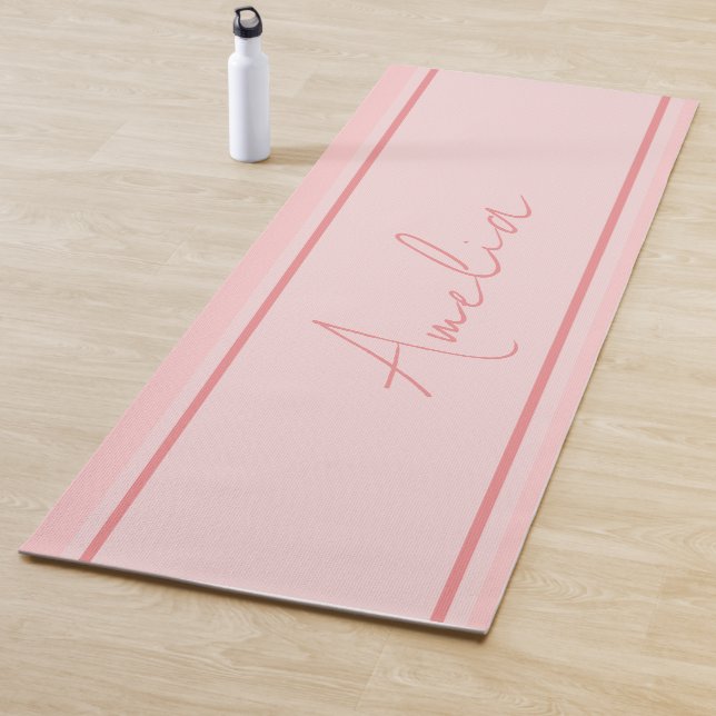 Minimal Personalized Pink Yoga Mat (In Situ)