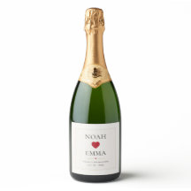 Minimal Personalized Wedding Wine Bottle Label