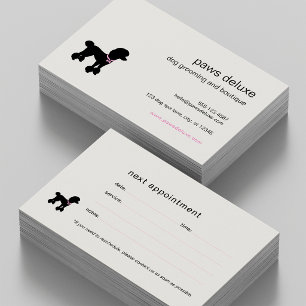 Minimal Pet Silhouette Dog Grooming Appointment Card