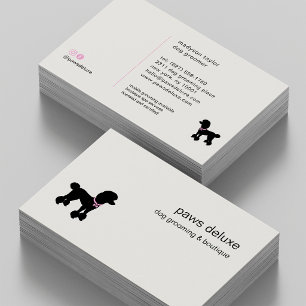 Minimal Pet Silhouette Dog Grooming Business Card