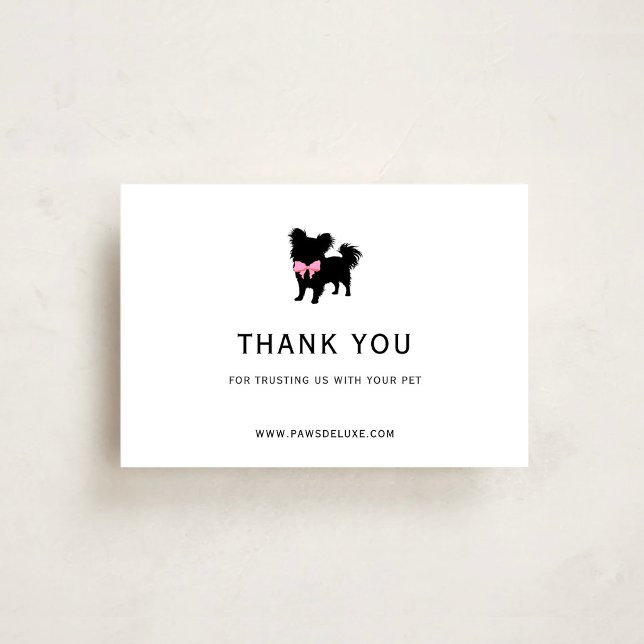 Minimal Pet Silhouette Dog Grooming QR Code Thank You Card (Creator Uploaded)