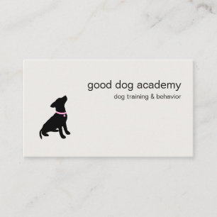 Minimal Pet Silhouette Dog Training Business Card