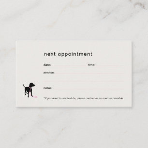 Minimal Pet Silhouette Dog Walker Pet Sitting  Appointment Card