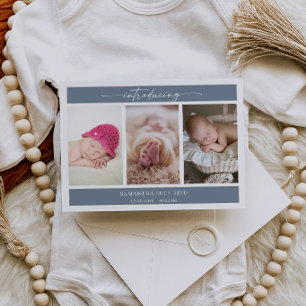 Minimal Photo Baby Introducing Announcement Card