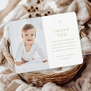 Minimal Photo Baptism Thank You Card
