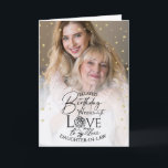 Minimal Photo Belated Birthday Daughter-in-law  Card<br><div class="desc">This fully customizable belated birthday greeting card lets you change and edit every element, including the background, photos, text, typography layout, and decorative details, offering complete creative freedom. Designed in a modern minimalist style, the front highlights a refined text-based composition that blends graceful calligraphy with clean serif fonts. The typography...</div>