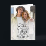 Minimal Photo Birthday Keepsake Brother Card<br><div class="desc">This fully customizable belated birthday greeting card gives you complete freedom to change and edit every element, including the background, photos, text, typography styling, and decorative accents. Designed in a clean modern minimalist style, the front features a carefully arranged text layout that blends expressive calligraphy with structured serif fonts, creating...</div>