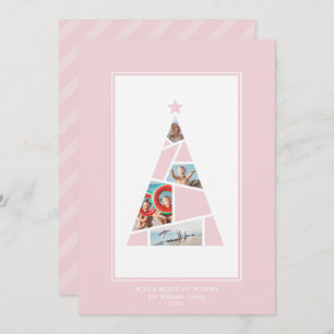 Minimal Photo Christmas Tree Holiday Card