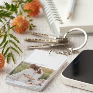 Minimal Photo Drive Safe I Love You Keychain