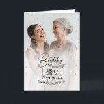 Minimal  Photo Elegant Birthday Granddaughter Card<br><div class="desc">This fully customizable birthday greeting card gives you the freedom to change and edit every element, including the background, photos, text, typography styling, and decorative accents. Designed with a clean modern approach, the front features a thoughtfully styled text layout that combines flowing calligraphy with crisp serif fonts, creating a soft...</div>