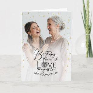 Minimal  Photo Elegant Birthday Granddaughter Card