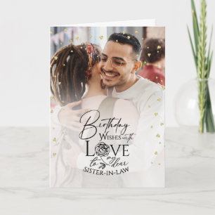 Minimal  Photo Elegant Birthday Sister-in-law Card