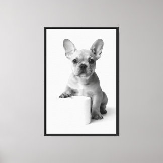 Minimal Photo French Bulldog Puppy Toilet Paper Canvas Print