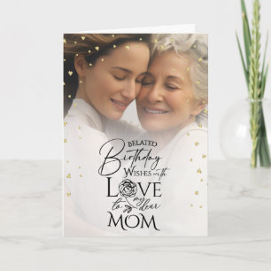 Minimal Photo Minimalist Belated Birthday Mom Card