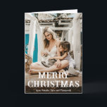 Minimal Photo Modern Christmas Holiday Card<br><div class="desc">Modern Christmas card featuring a simple and minimal design with "Merry Christmas" in a fun and bold typography over your favourite photo.  The inside has a second picture along with your personalized message in black and white.</div>