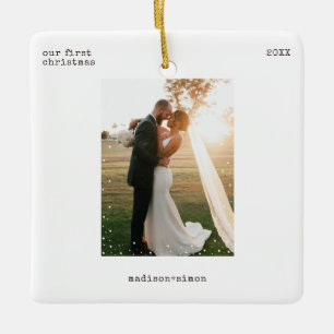 Minimal Photo Ornament Merry & Married Photo