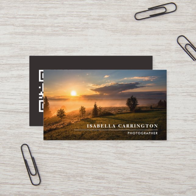 Minimal Photo QR Code Business Card (Front/Back In Situ)