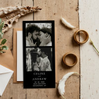 Minimal Photo Strip Magnetic Wedding Save The Date