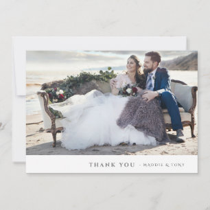 Minimal Photo Wedding Thank You Flat Card